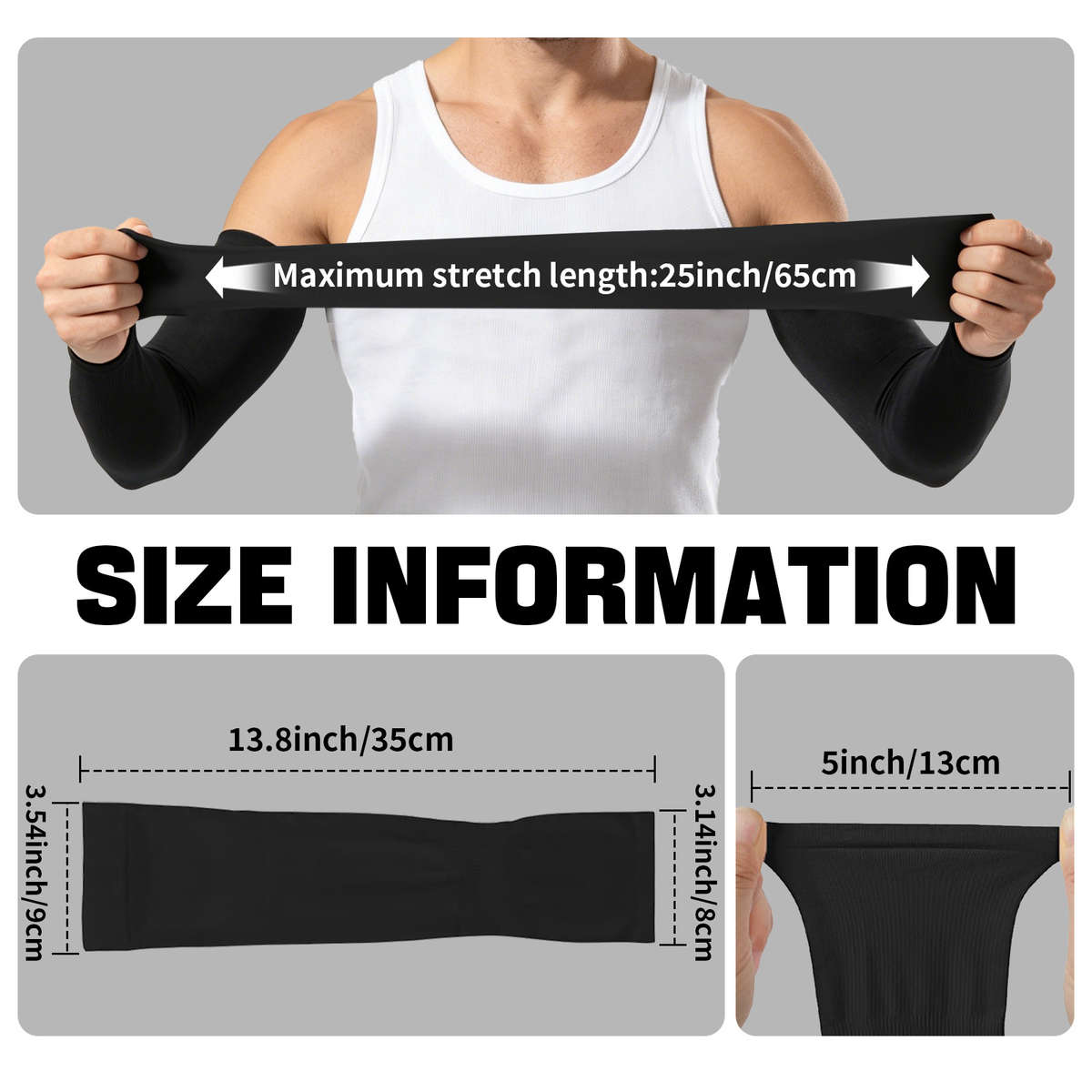 Sunscreen Sleeves Color 5 Pure Black 5 Light Gray