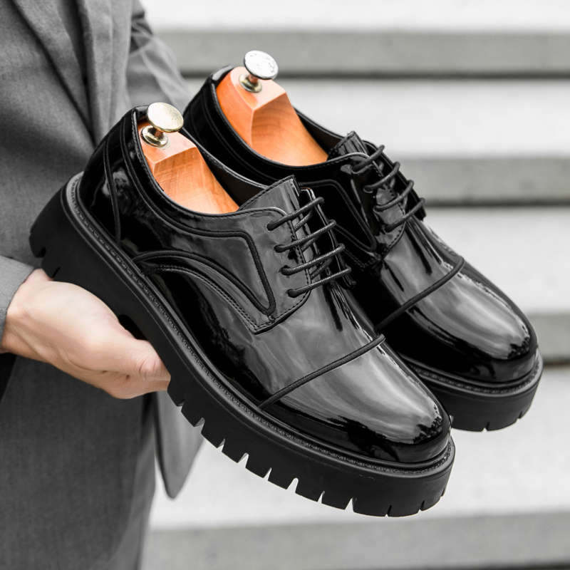 Mens Leather Shoes Color Black And White Sizeuk 9.5