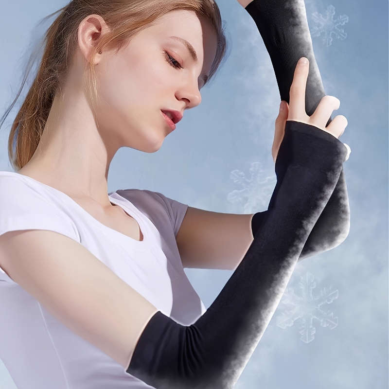 Sunscreen Sleeves Color 2Pcs Black Size One Size
