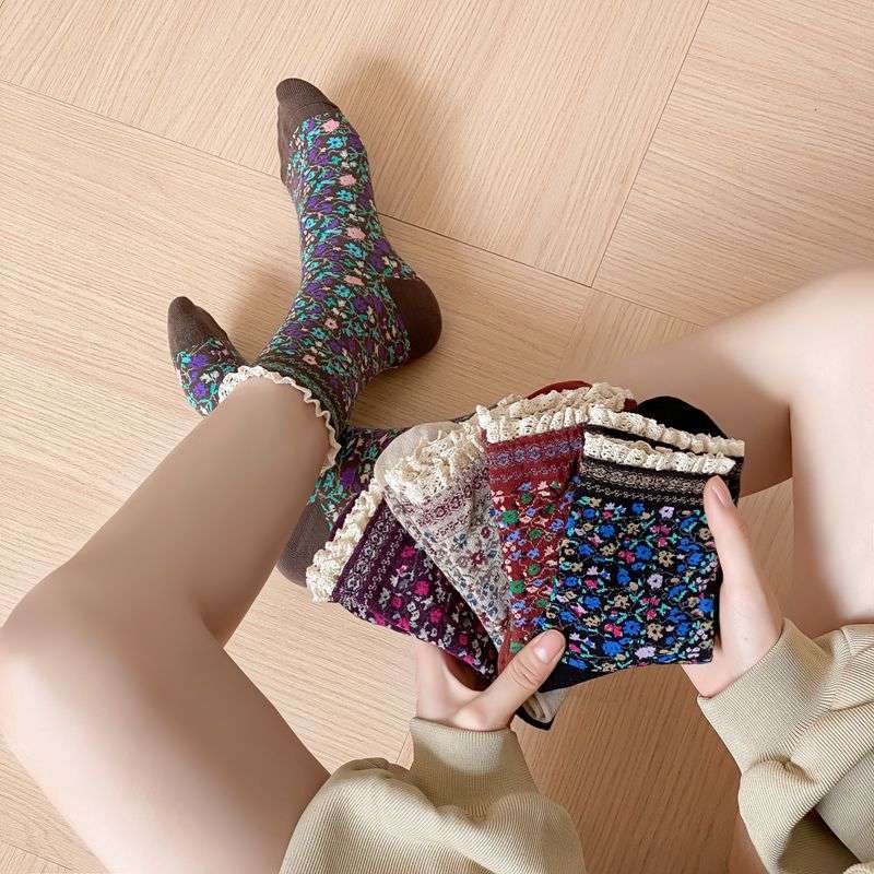 Women S Socks Color 1 Pair Of Brown Size Asian Onesize