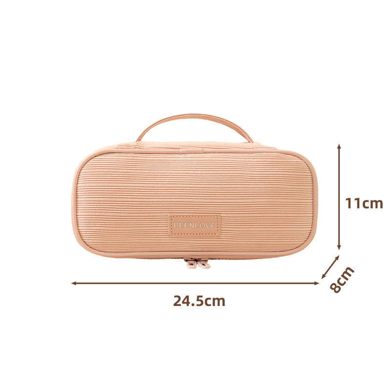 Luxury Large Capacity Cosmetic Organizer Bag Multiple Compartments Durable Fabri