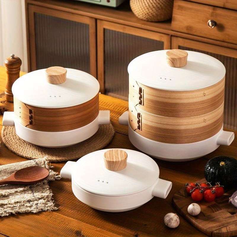 2-In-1 Ceramic Steamer And Stew Pot