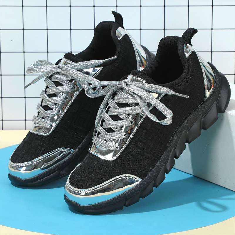 Women S Sneakers Color Black And Silvery Sizeuk 8