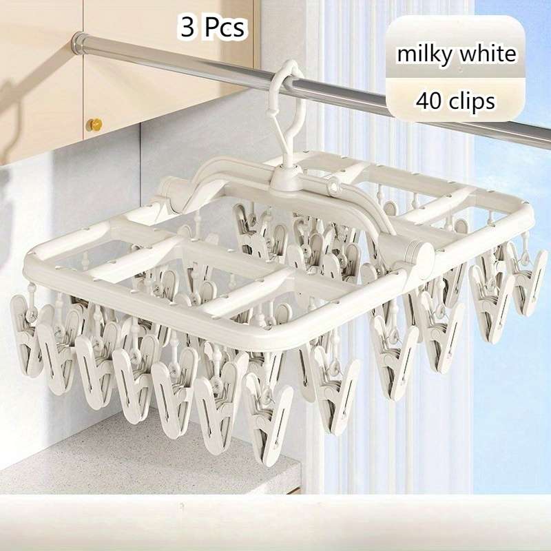 Clothes Rack 3Pack Light Blue 40 Clips