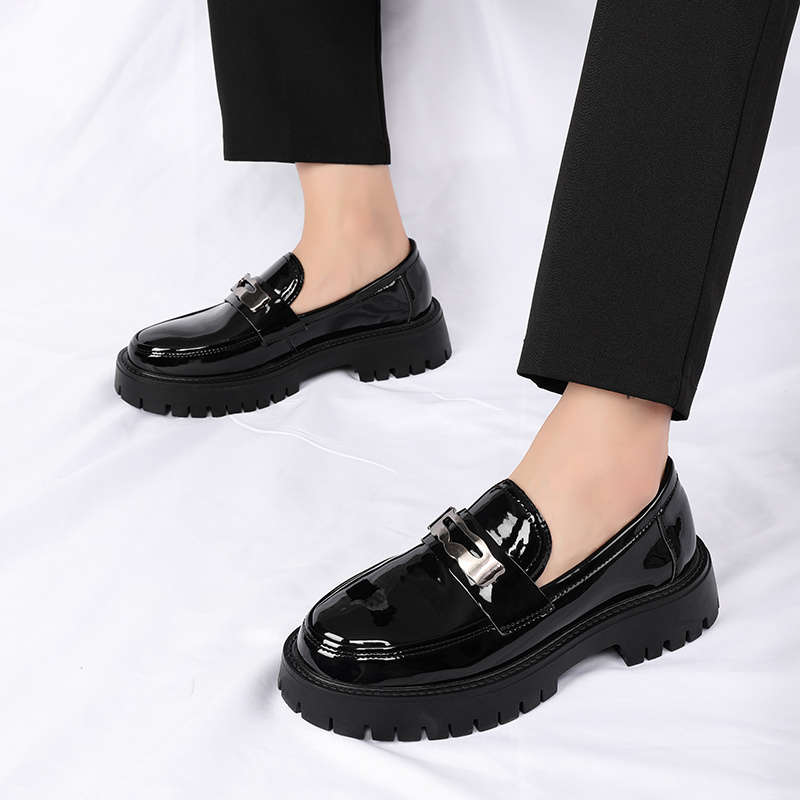 Mens Leather Shoes Color Glossy Black Sizeuk 8