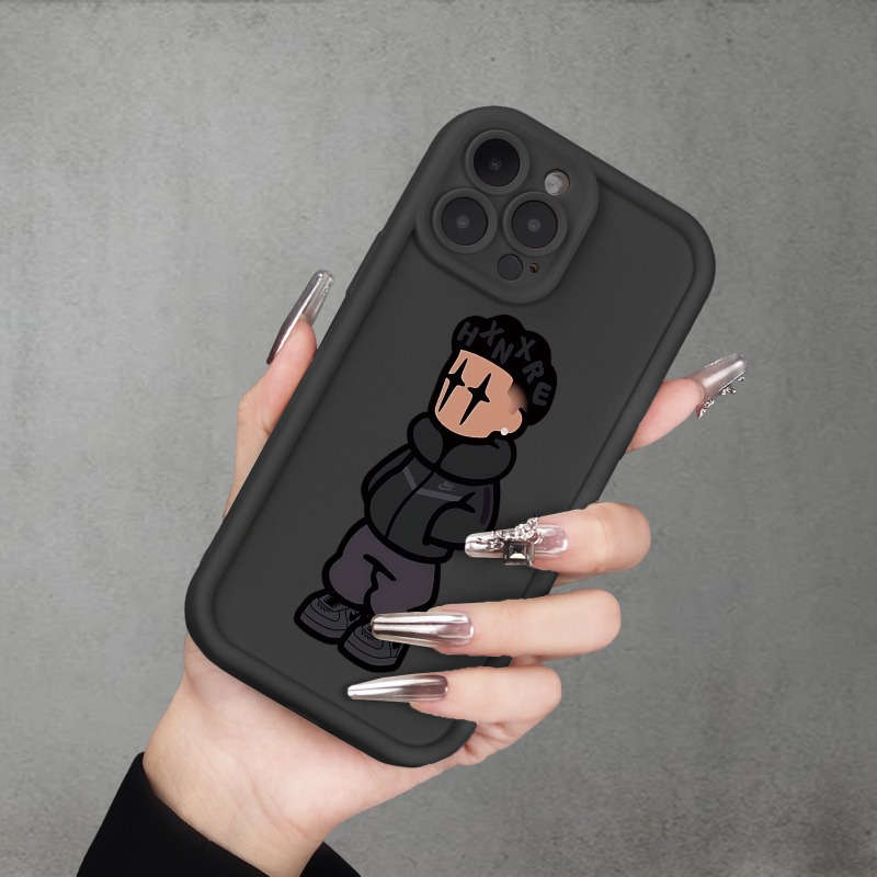 1Pc Black For iPhone 7 Plus 8 Plus Trendy Villain Pattern Phone Case