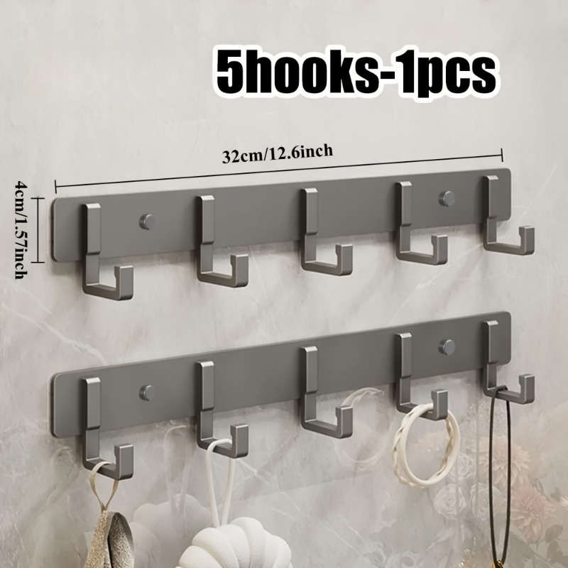 Bathroom Storage Rack Color Silvery Style3 Hooks18Cm7.09In