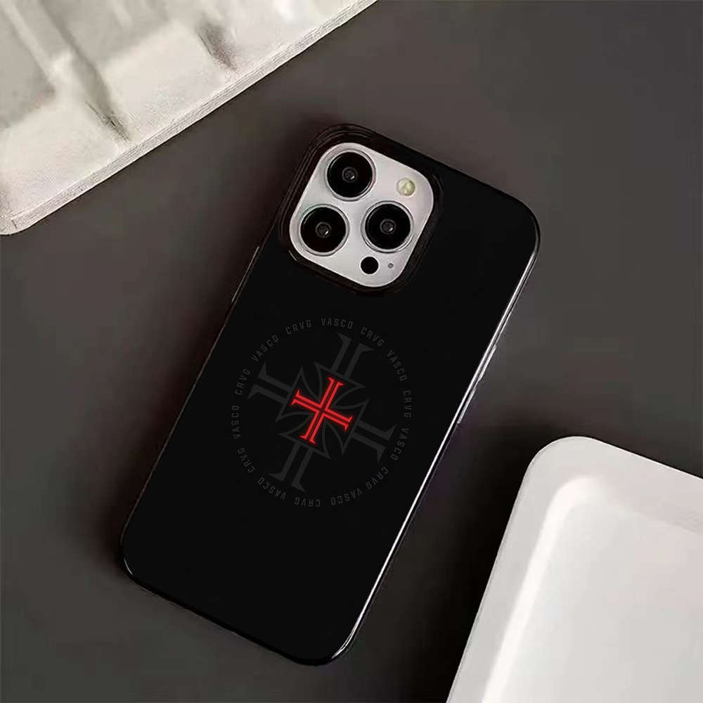 1Pc Black For iPhone 13 Minimalist Cool Cross Phone Case
