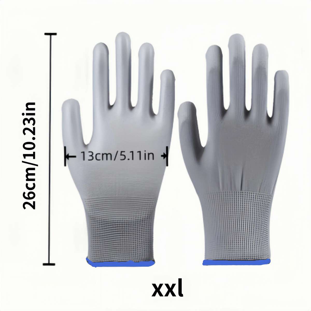 Work Gloves Color Plus Size  Yellow Trim Quantity2 Pairs