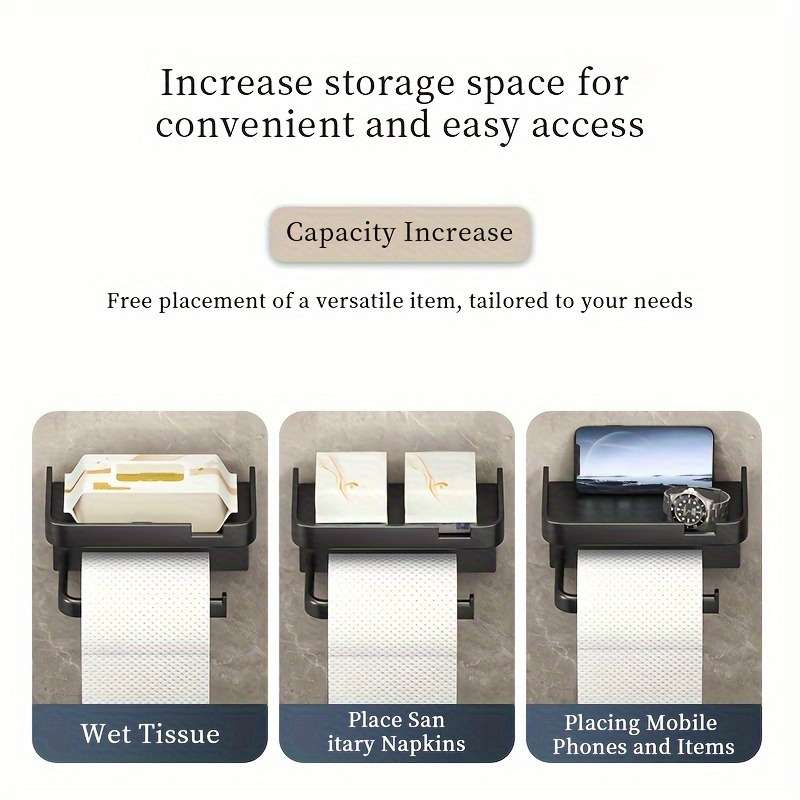 Bathroom Storage Rack Color Black Size18*10.4*8Cm7.1*4.1*3.15In