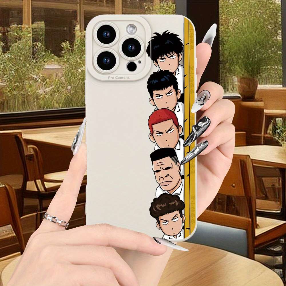 1Pc Beige For iPhone 13 Anime Cartoon Character Phone Case