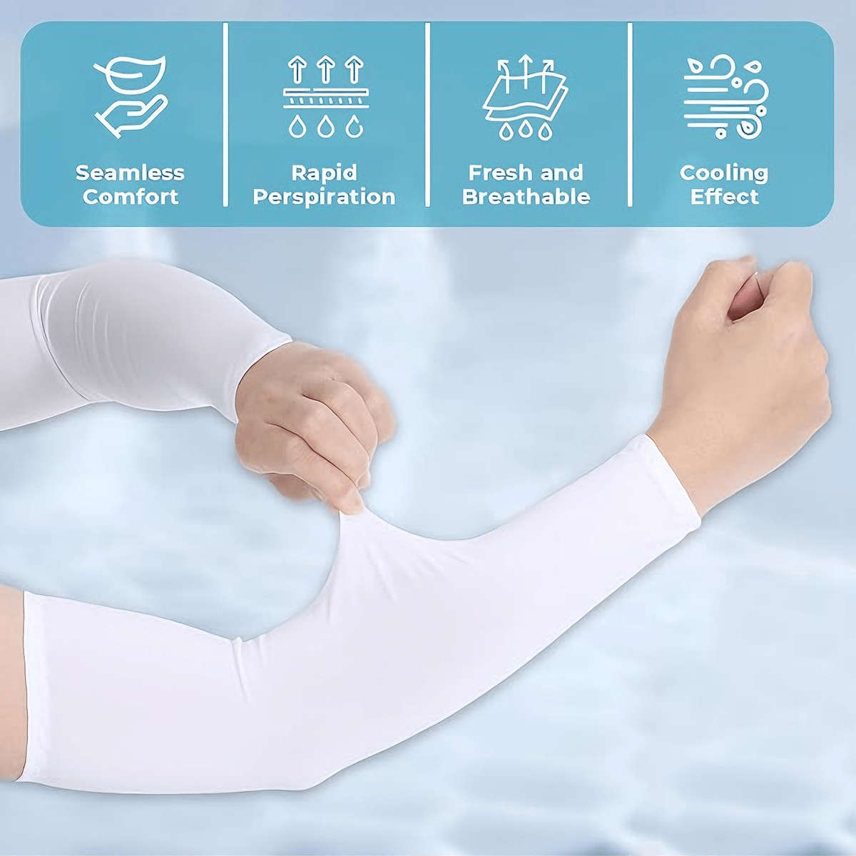 Sunscreen Sleeves Color 2 Solid Black 2 Solid White