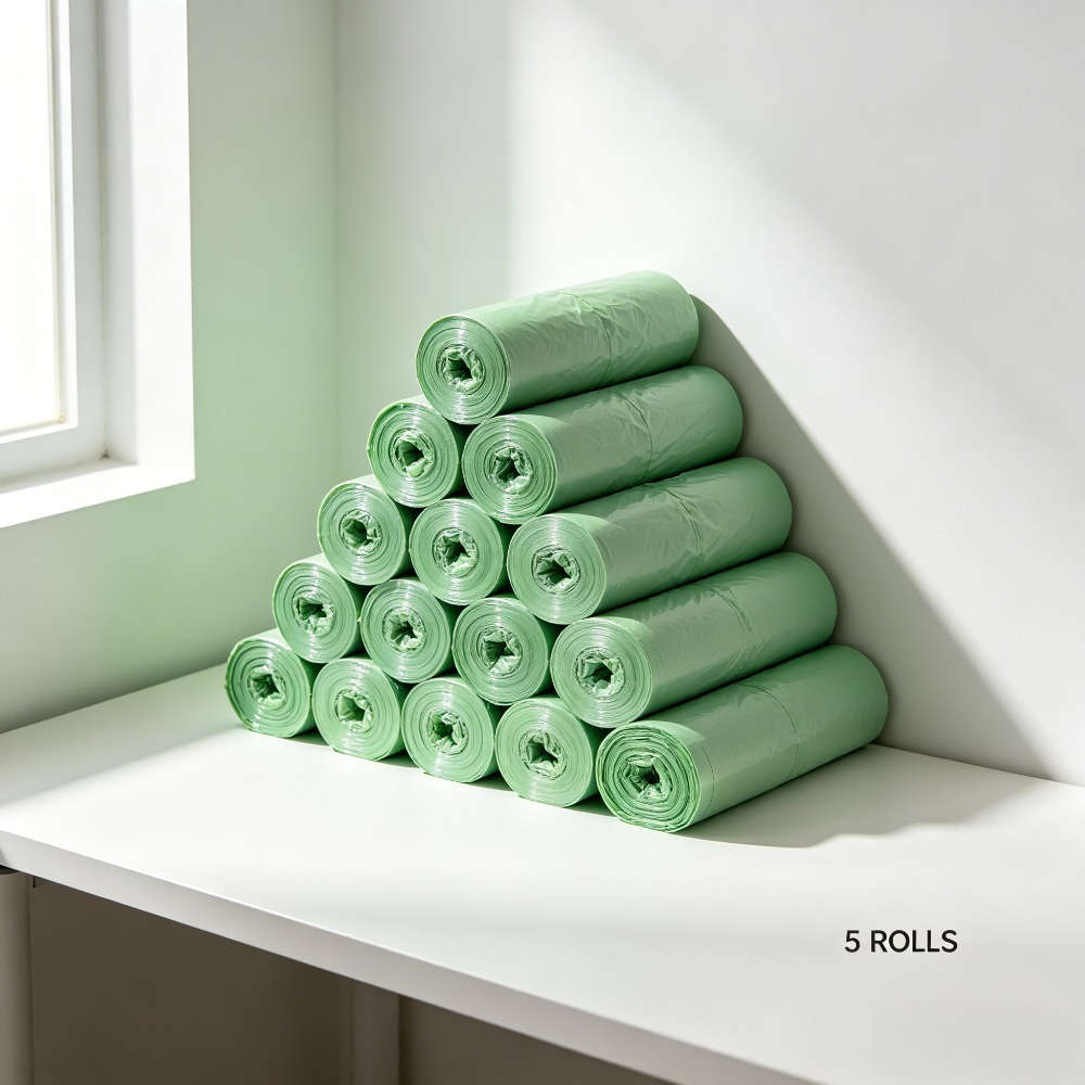 Trash Bag5 Rolls100 Sheets Green