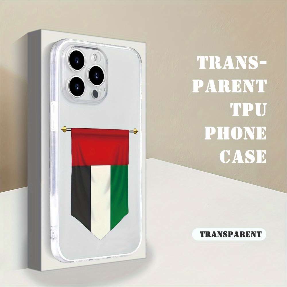 1Pc Transparent For iPhone 8 Plus United Arab Emirates Flag Phone Case