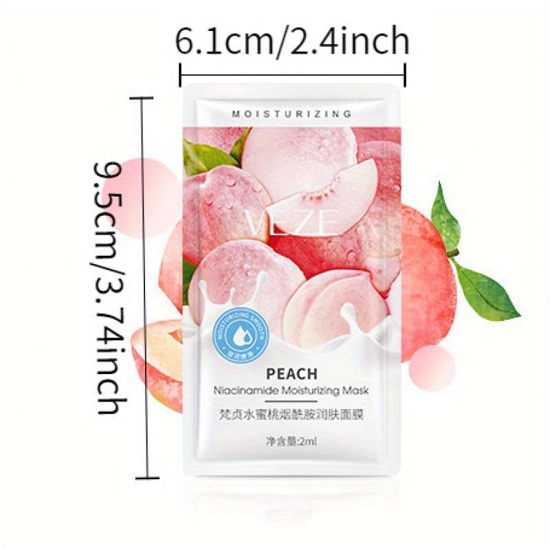 Facial Mask Items 5Pcs Peach Niacinamide Mask