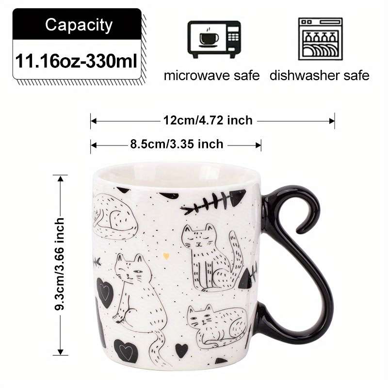 Water Cup Color White Chubby Cat