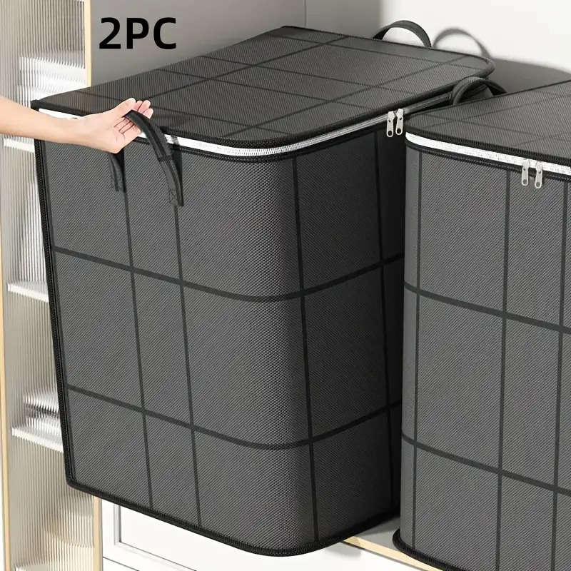 2Pcs Large Storage Totes Huge Foldable 2Pcs Large Grid