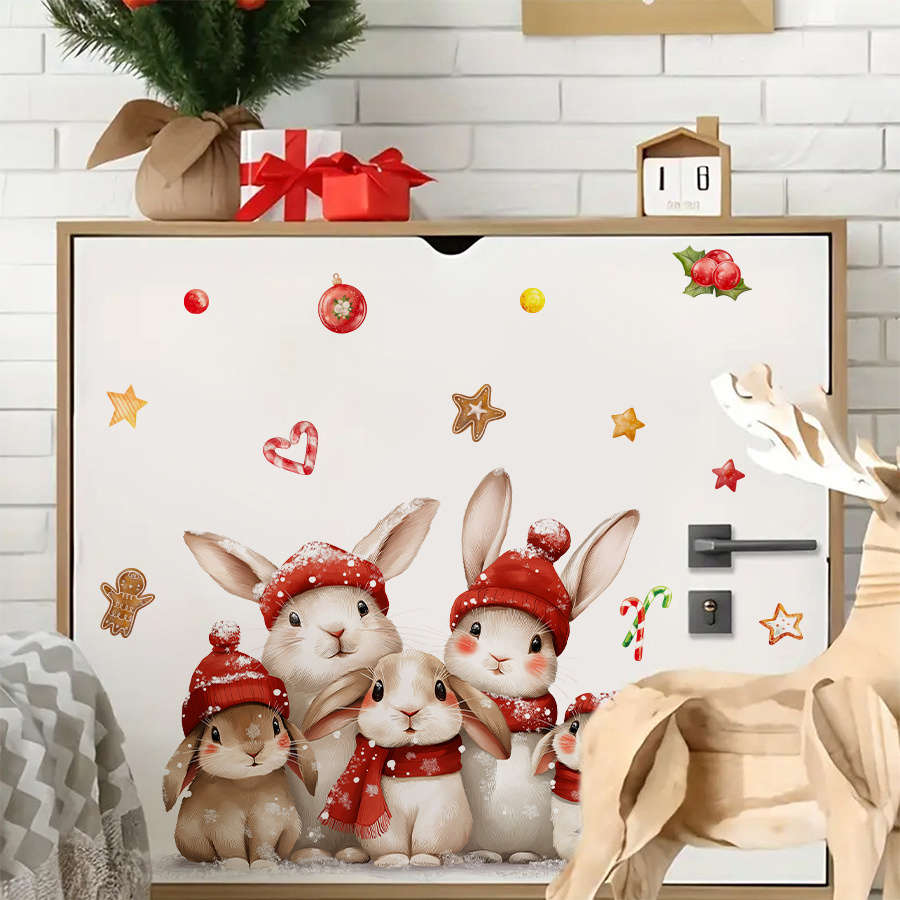 Christmas Decorations Model 5Pcs Christmas Rabbit Family