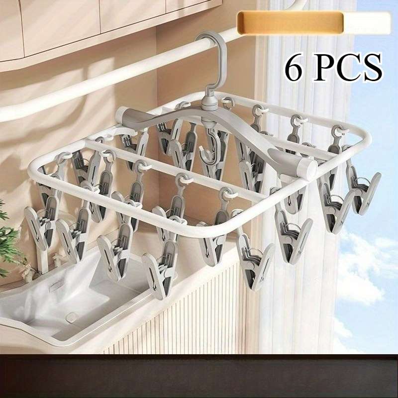Clothes Rack SquarePersimmon Orange24 Clips Quantity 6Pcs