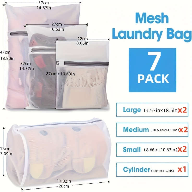 Laundry Bags Color 7 Pieces 2 Large 2 Medium 2 Small 1 Cylindrical