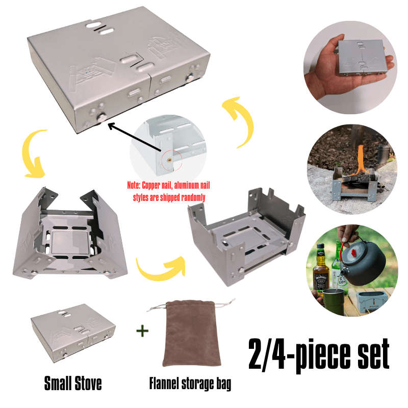 2pcs Premium 2 Set Pocket Sized Twig Burner Small Stove Ultra Light Folding