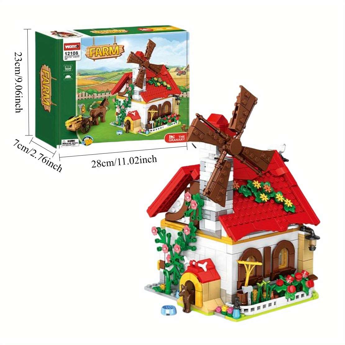 Building Toy Architectural Model Toy Set Color Granary  720 Pieces