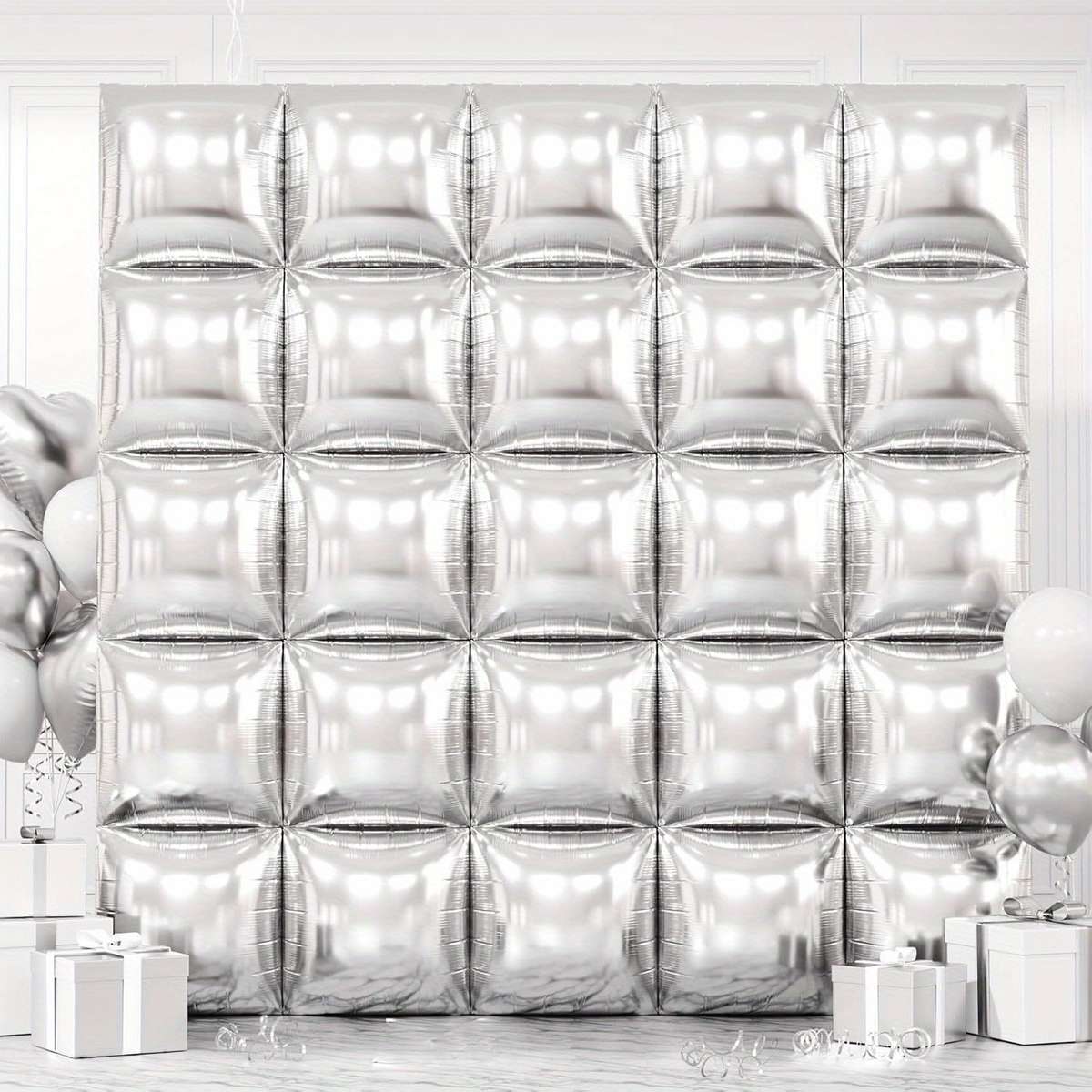 25Pcs Glossy Advanced Charming Metallic Silvery Double Sided For Anniversary Decor
