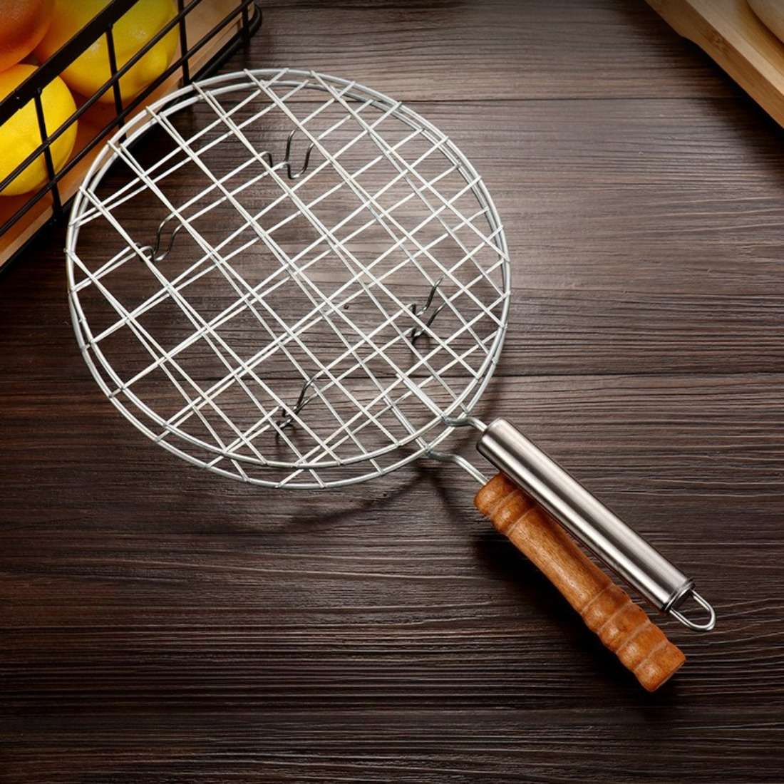 Grilling Net Model Wooden Handle Quantity 2Pcs