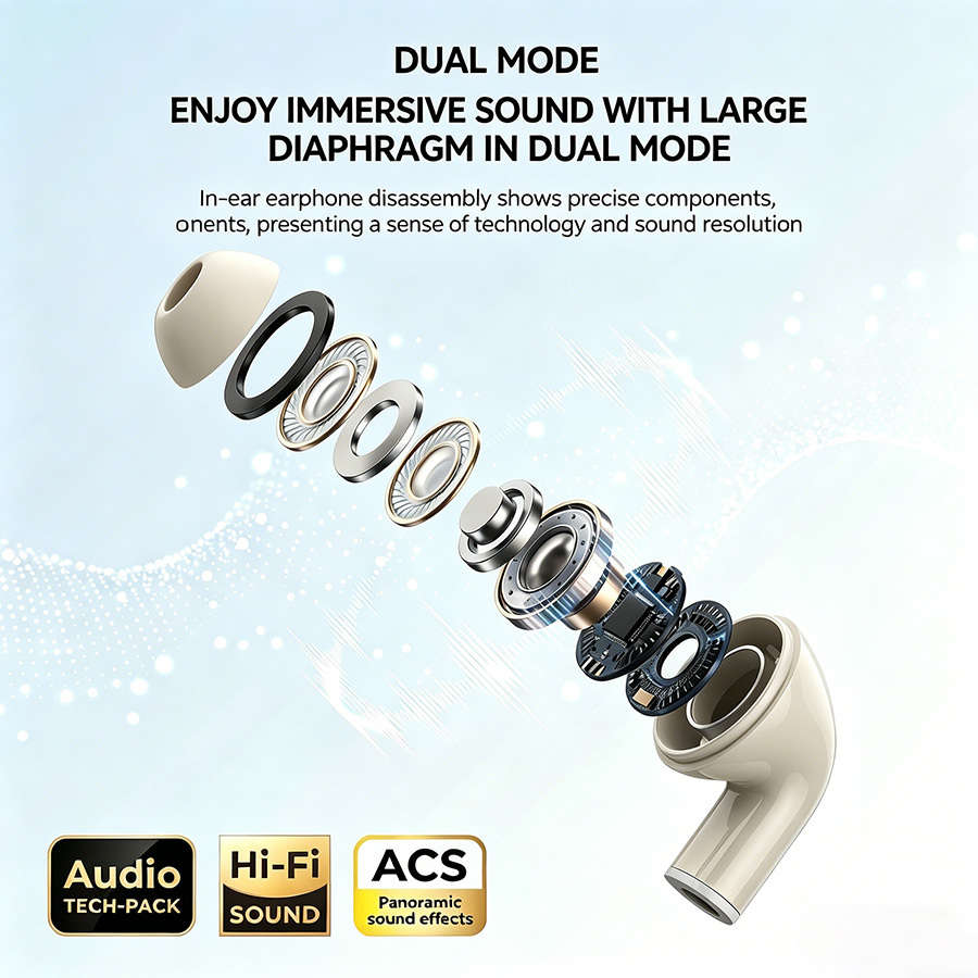Headset White Size Upgraded High Definition Twin Headphones