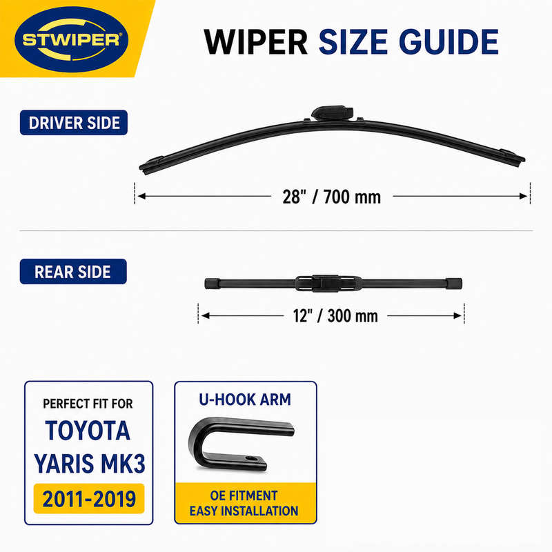 Windshield Wipers Model For 2011 2019 Toyota Yaris Mk3