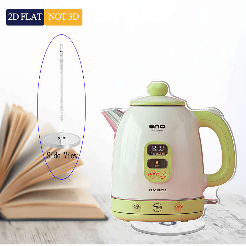 2D Flat Vintage Acrylic Electric Kettle Pink Kettle