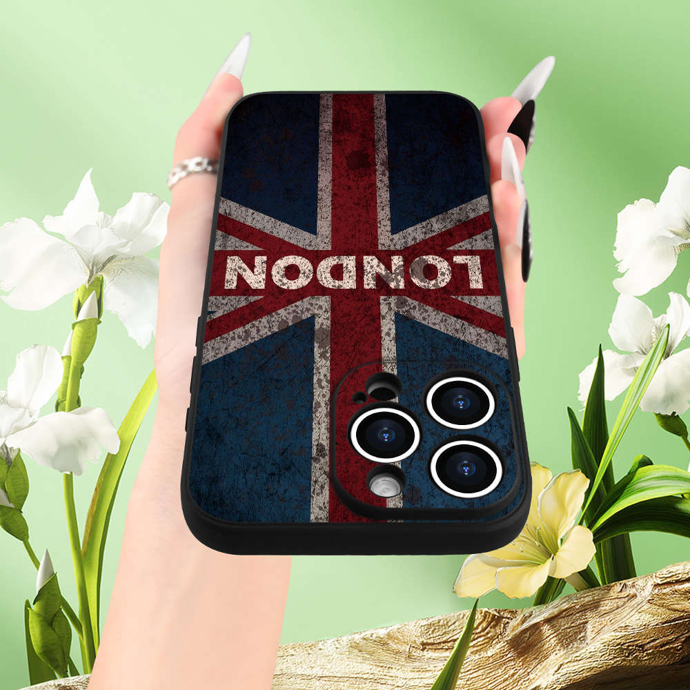 1Pc Black For iPhone 12 Mini UK Flag Phone Case