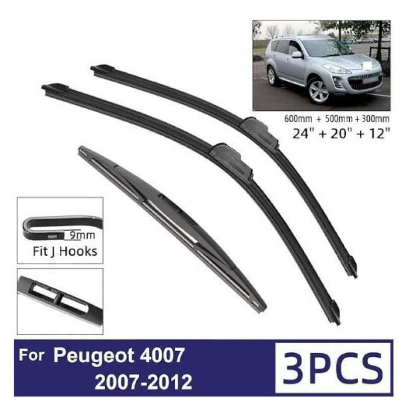 Windshield Wipers Color 3Pcs 2007 2012 24 20 12