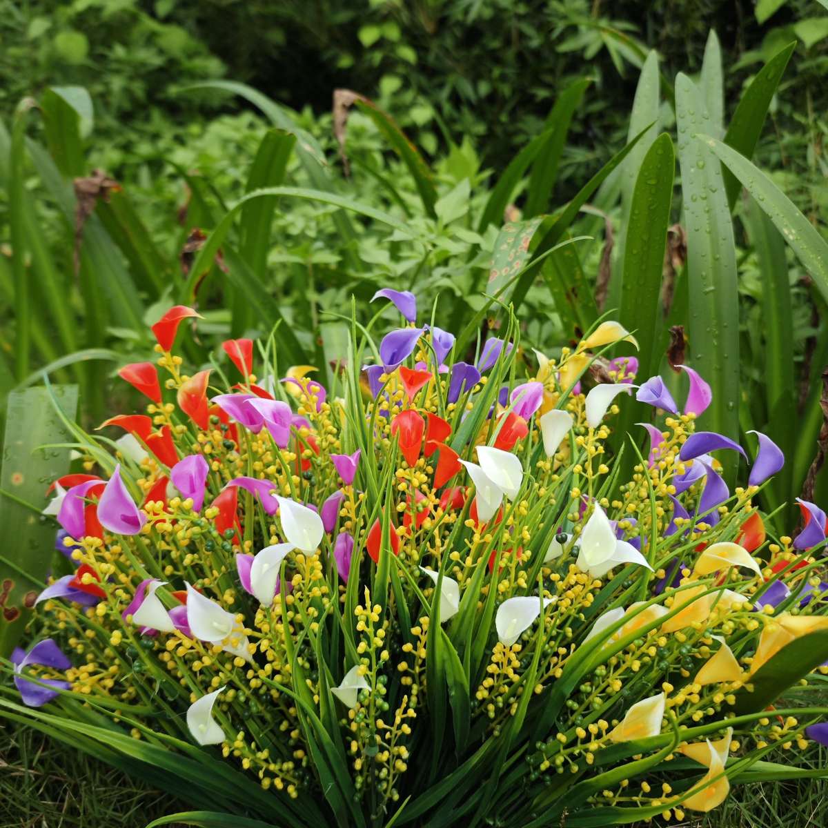 Simulated Flower Color Mixed Color Quantity5Pcs