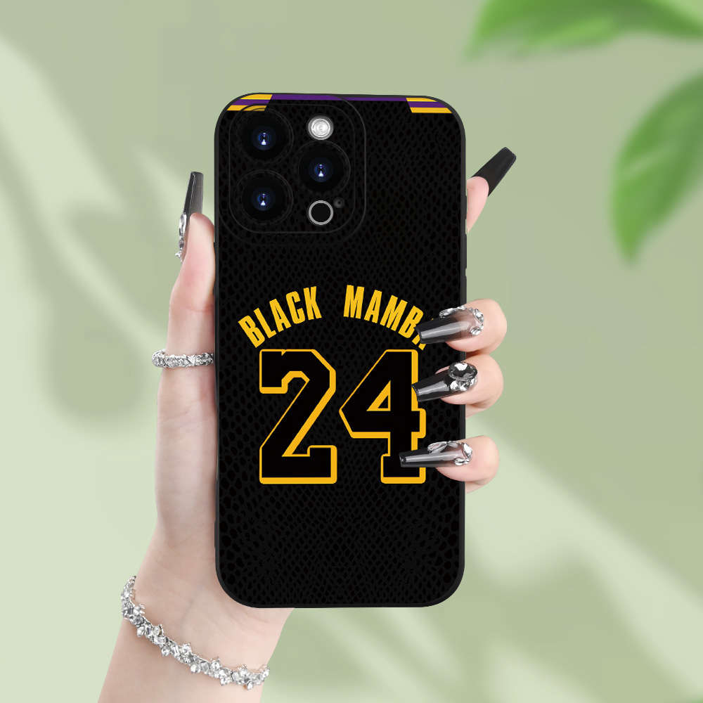1Pc Black For iPhone 14 Plus No 24 Basketball Player Phone Case