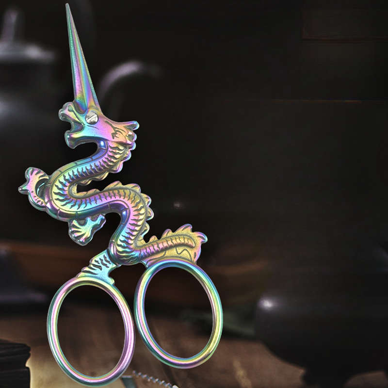 Scissors Color Color Titanium Quantitys Dragon Shaped Scissors  Paper Card Packaging
