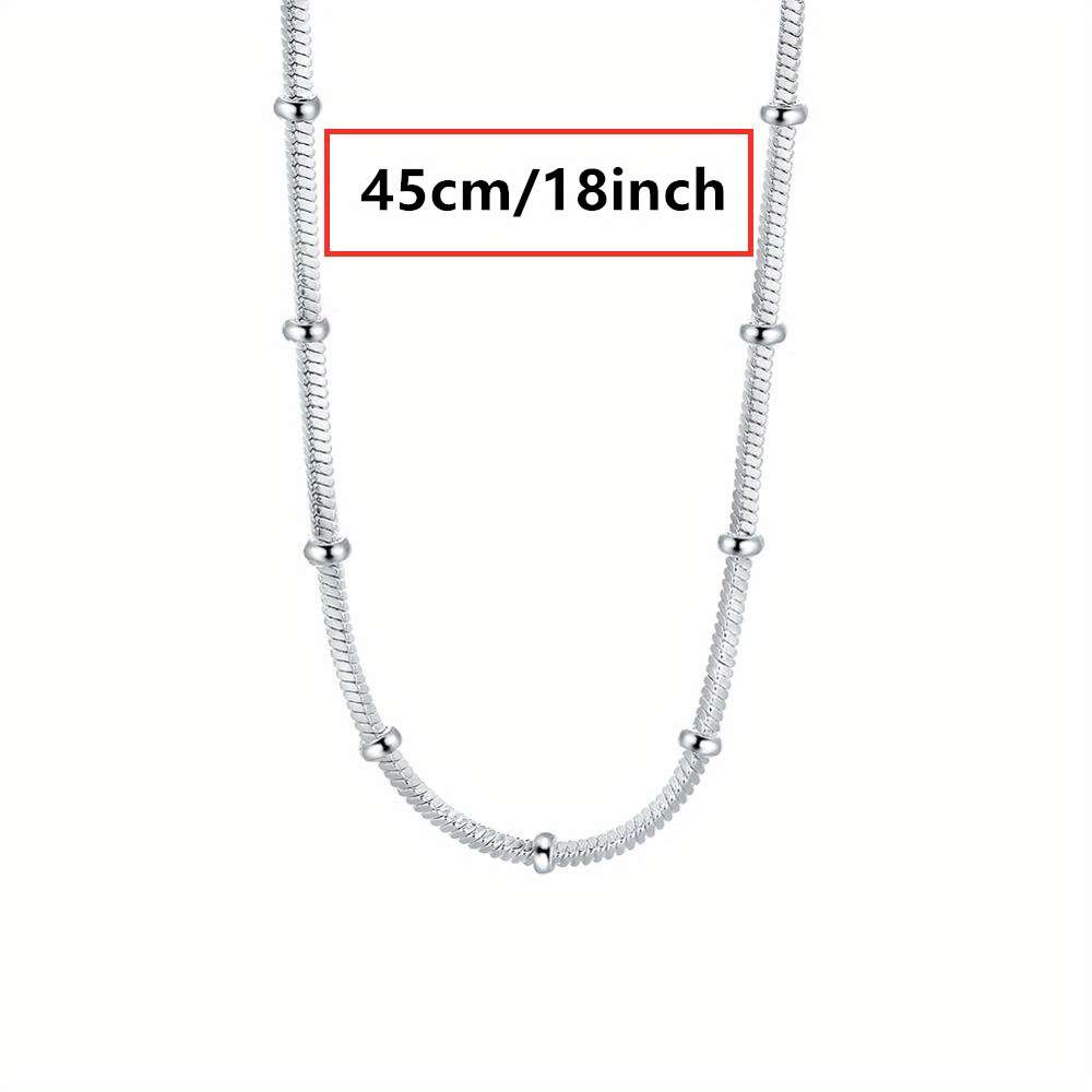 Rhinestone Stylish Plated Snake Chain Silver