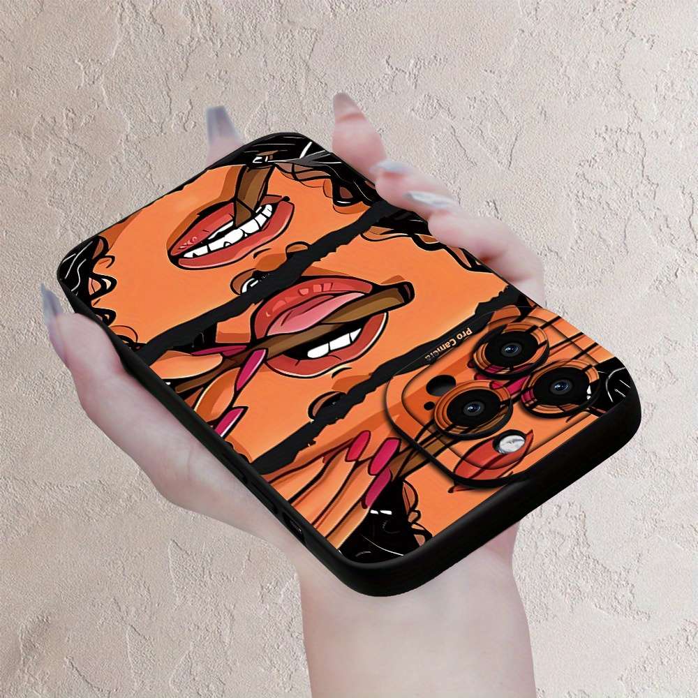 1Pc Black For iPhone 12 Mini Unique Cartoon Design Phone Case