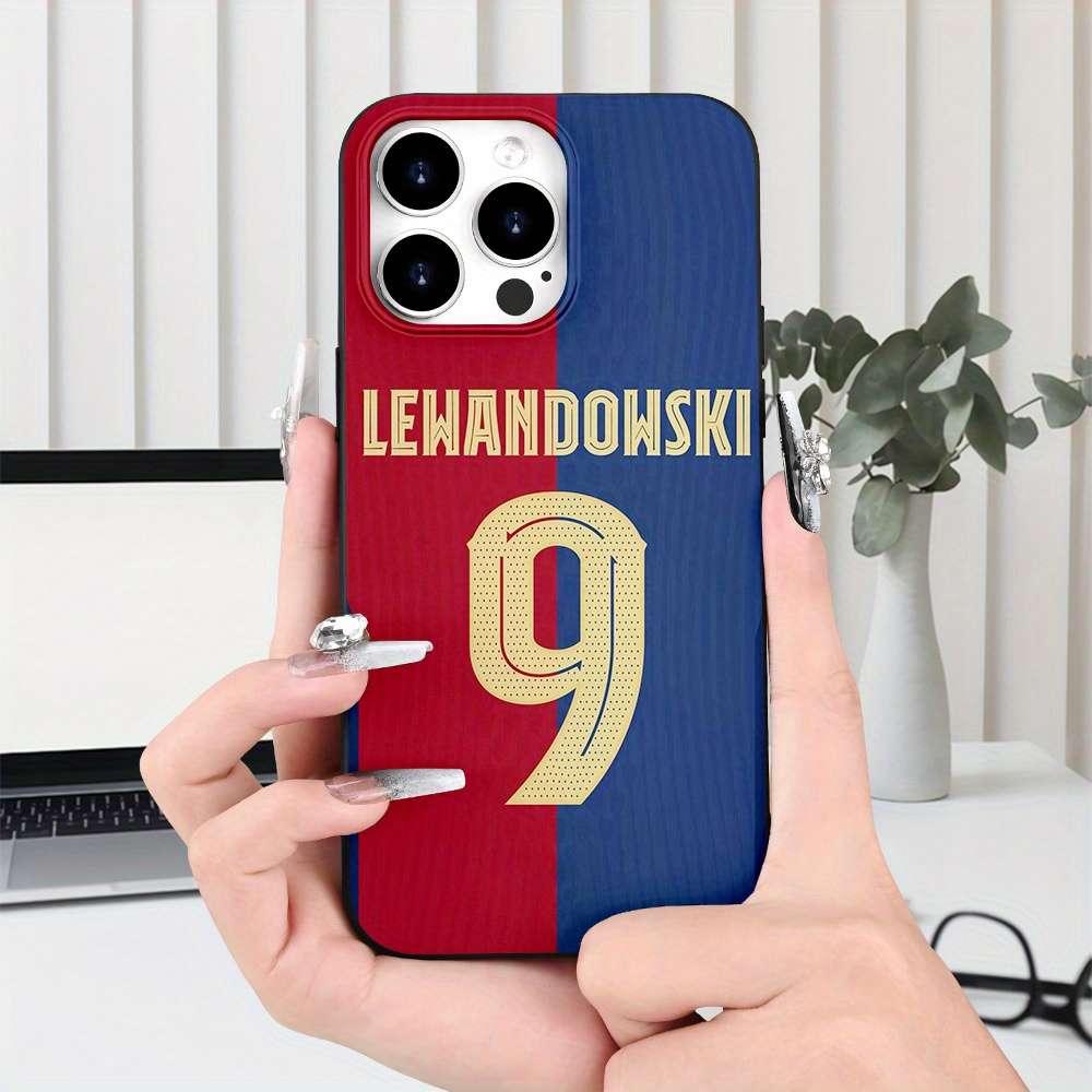 1Pc Black For iPhone 7 Plus 8 Plus Football No 9 Phone Case