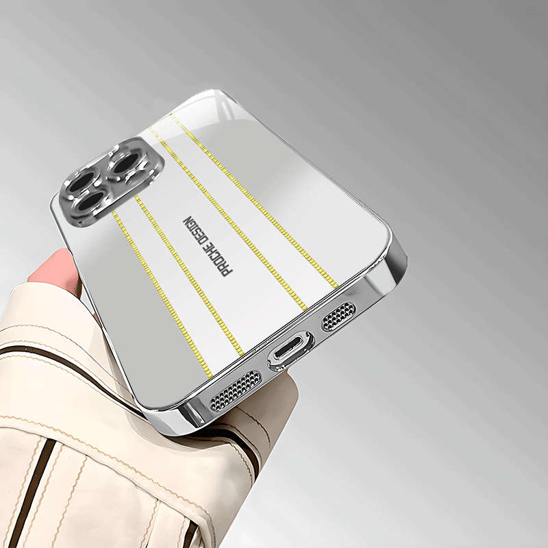 1Pc Silvery For iPhone 15 Plus Business Men Phone Case