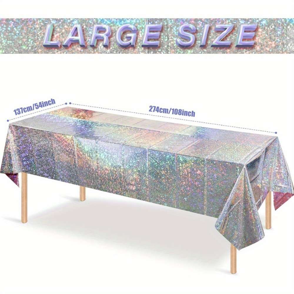 Christmas Tablecloth Color Rainbow Silver 3 Pack
