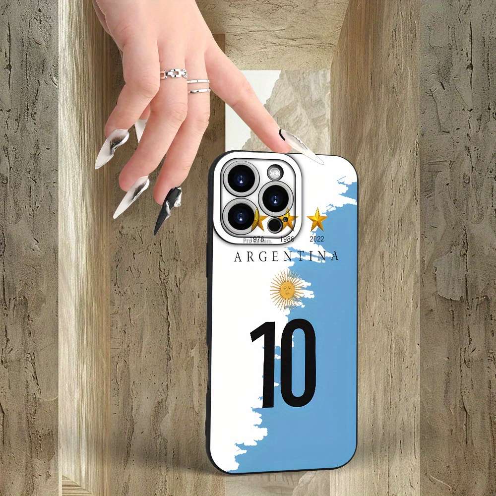 1Pc Black For iPhone 8 Plus Football Jersey Pattern Phone Case