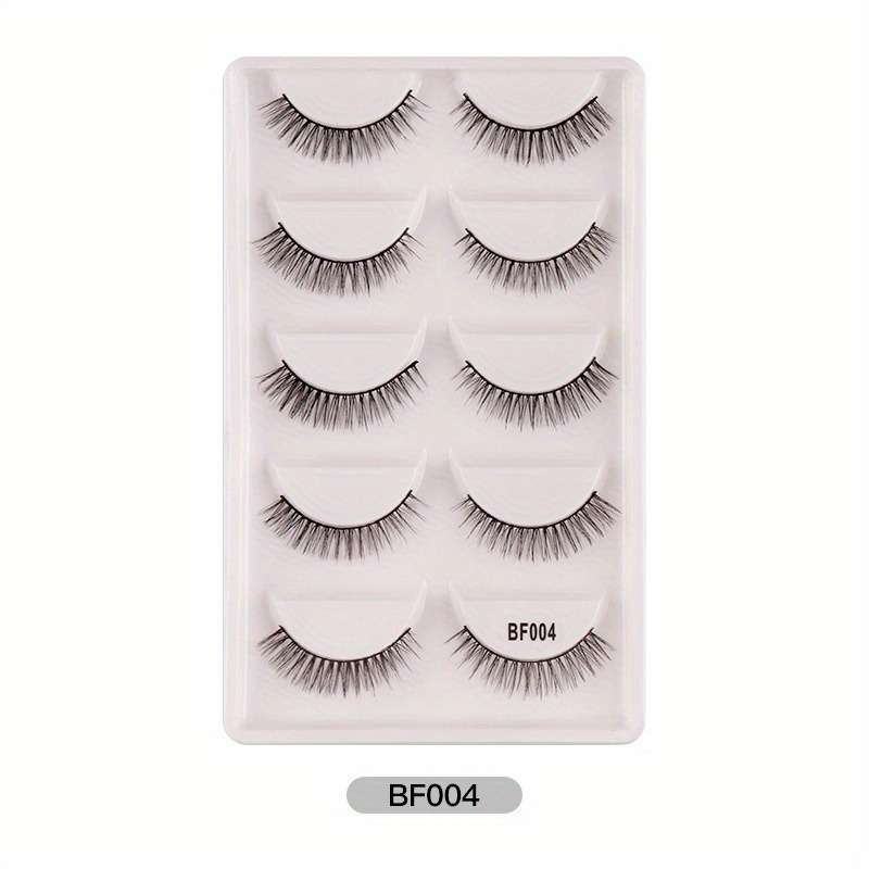5 Pairs Natural False Eyelashes Color 5 Pairs Bf004 15mm