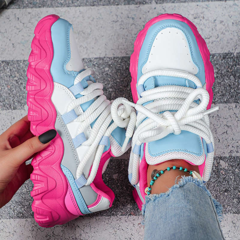 Women S Sneakers Color White Blue And Pink Background Sizeuk 2.5