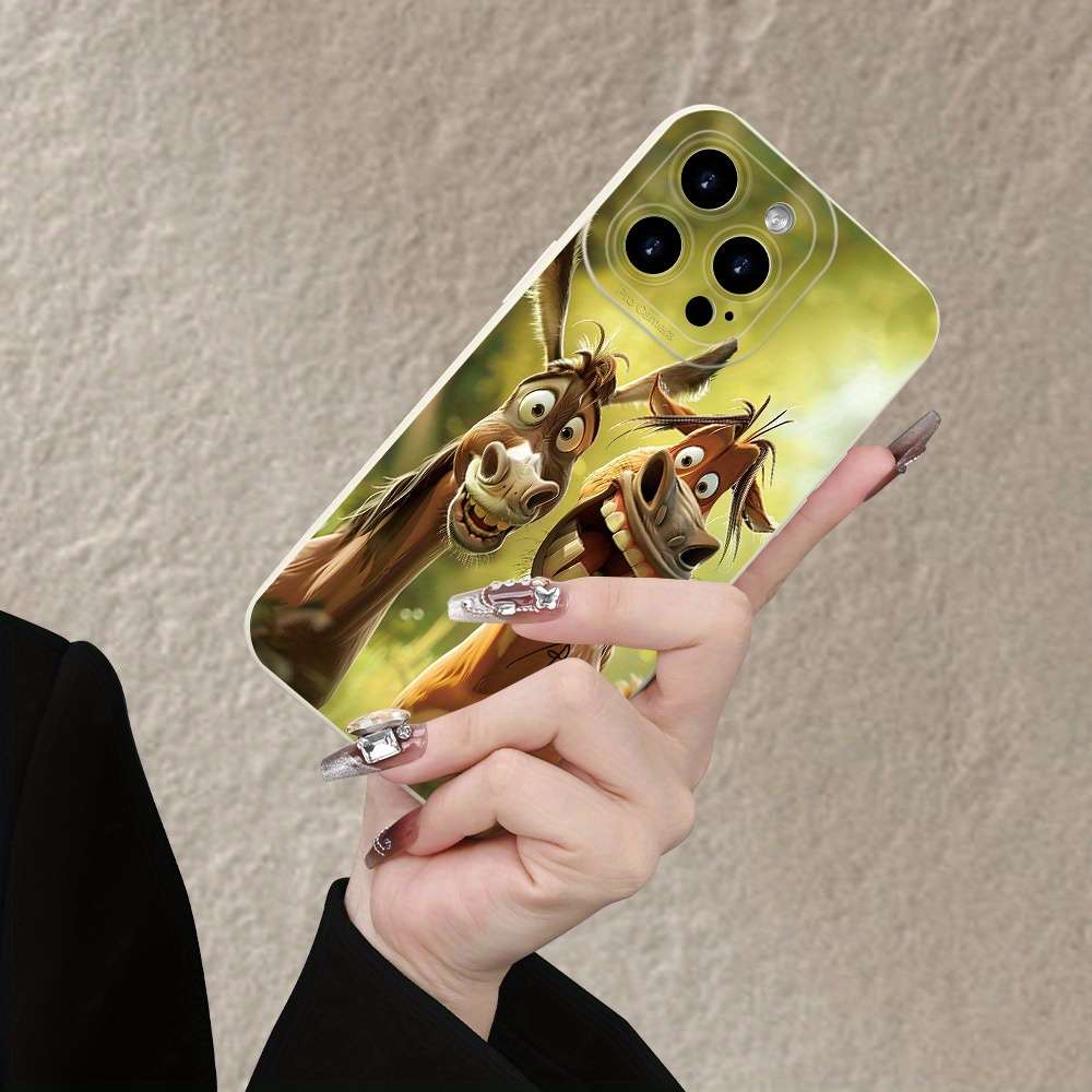 1Pc Ivory White For iPhone 13 Mini Cute Funny Donkey Phone Case
