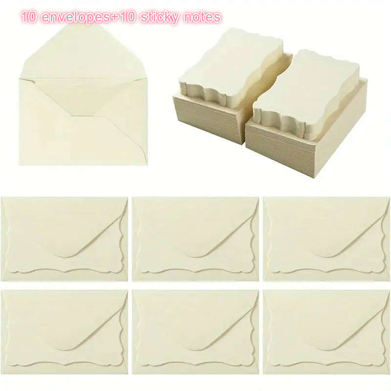 Greeting Cards Color Leather-Colored Envelope  Add  Leather-Colored Sticky Notes Size 10.21X7.01 Cm