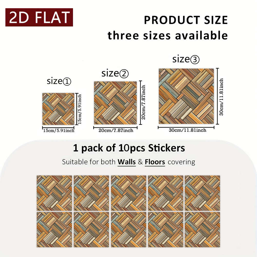 Self Adhesive Floor Stickers 7.87X7.87Inch 20X20Cm 10Pcs