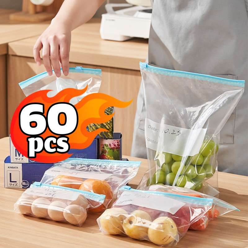 Food Storage Bags Quantity Buckle Type  60Pcs