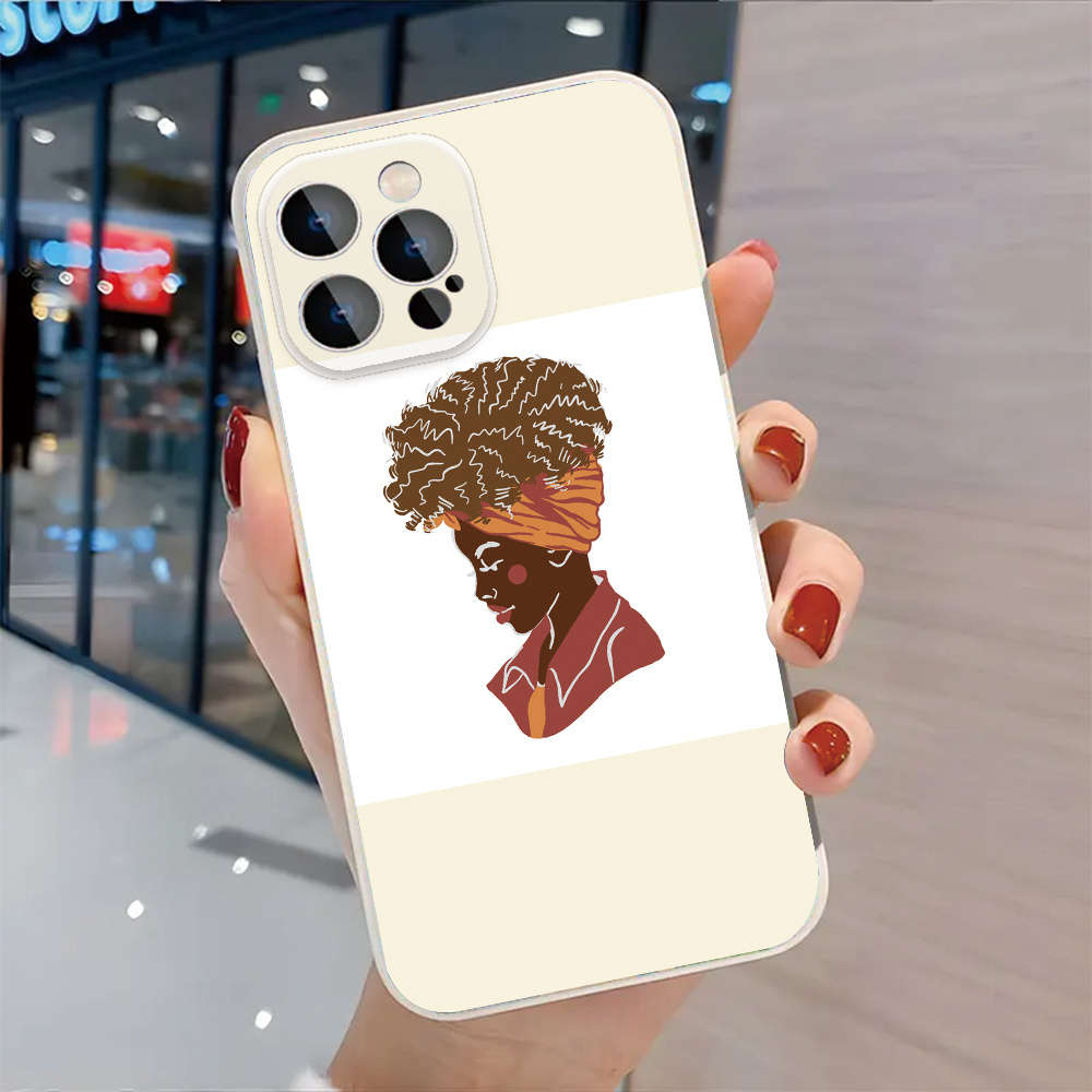 1Pc Black For iPhone 14 Plus Beautiful Woman Phone Case