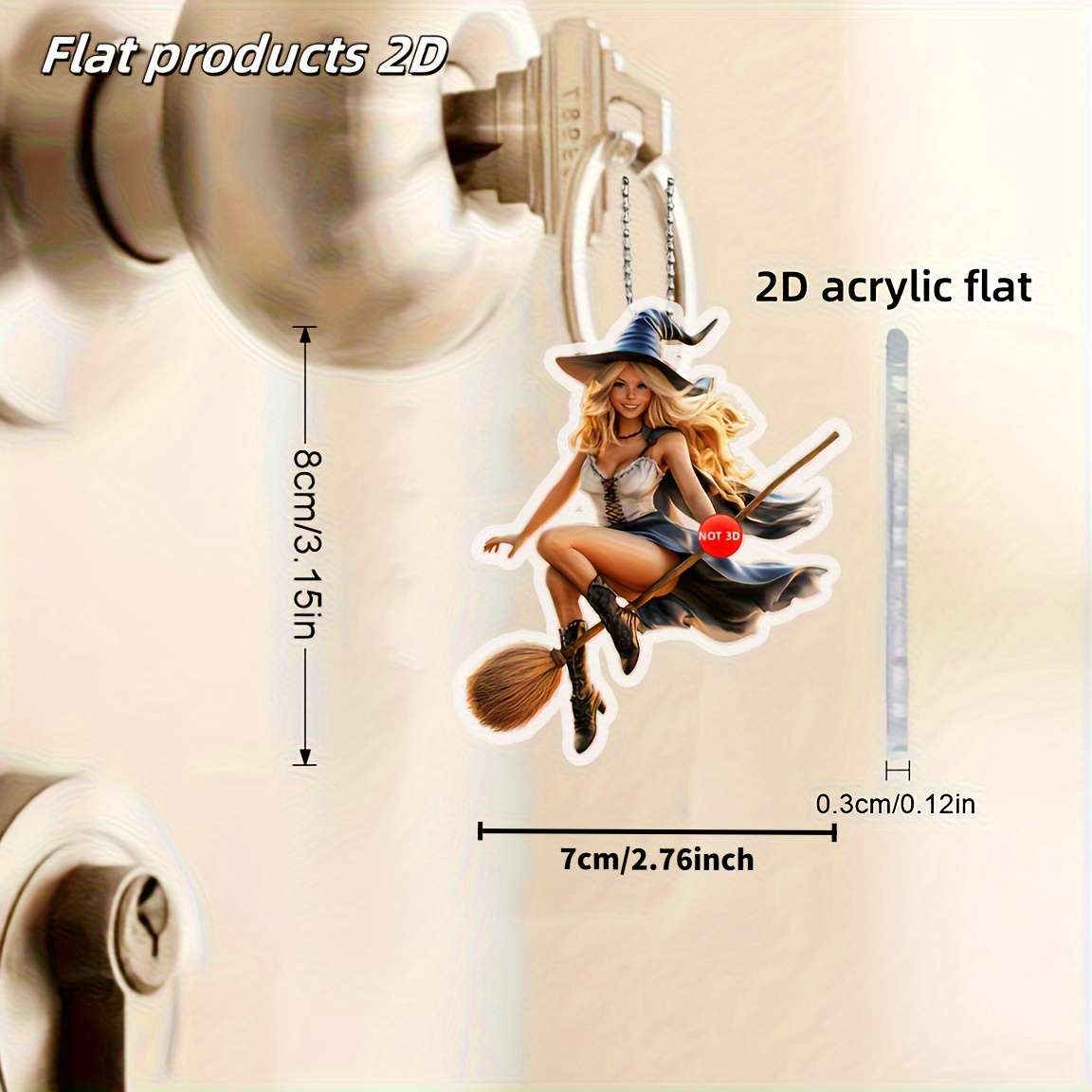 Keychain Ornament Style 2D Flat Pendant